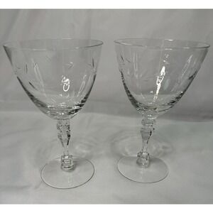 Tiffin-Franciscan June Night Crystal Wine Water Glasses Fine Dining Set VTG